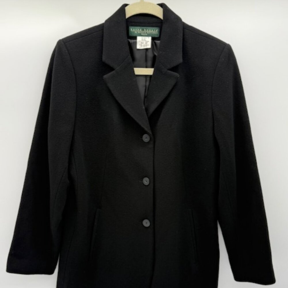 Harve Benard Petite 8P Black Wool Blend Blazer Career Work‎ Jacket Lined